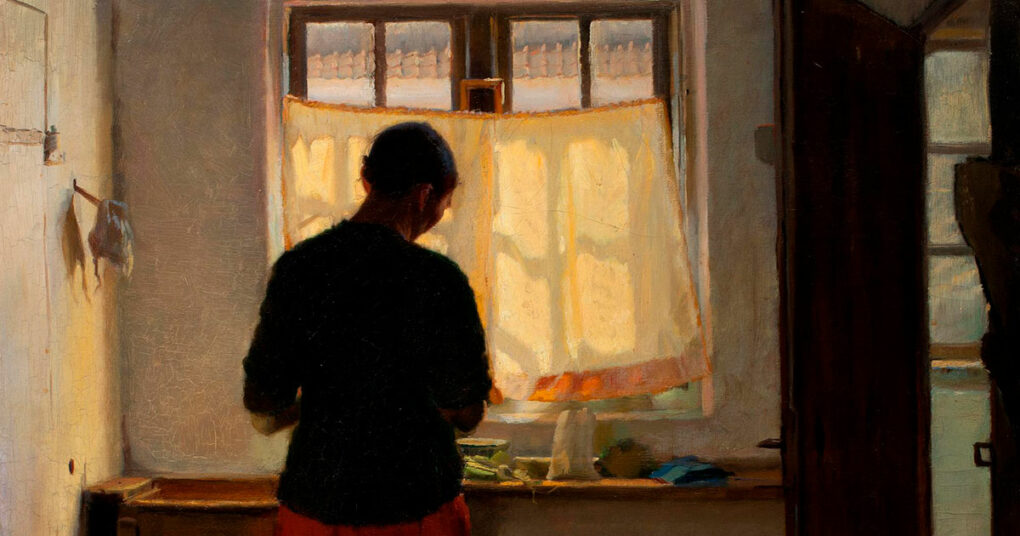 Udsnit af Anna Anchers Pigen i køkkenet fra 1883-86. Den Hirschsprungske Samling